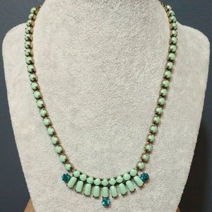 Fossil stone and cz necklace